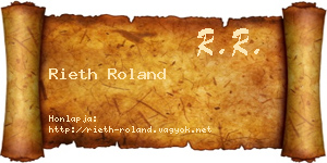 Rieth Roland névjegykártya